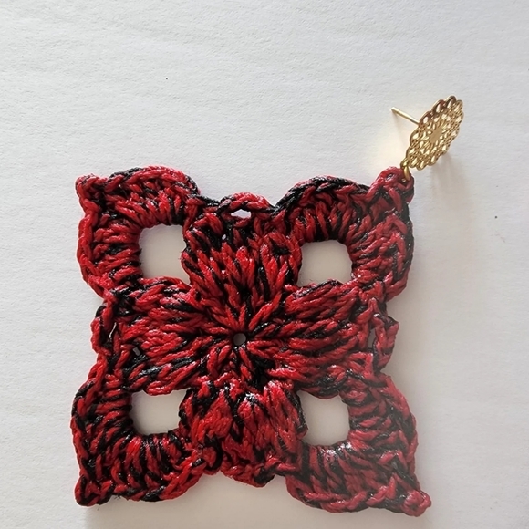 LARGE Earrings, Crochet Earrings, Earrings - Picture 3 of 3